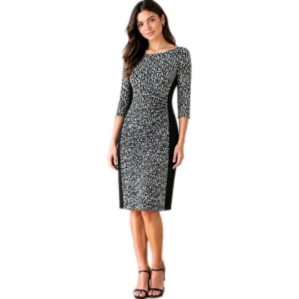 Lauren Ralph Lauren Animal Print Sheath Dress Women's Size 8 Business Casual